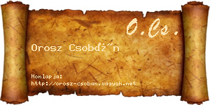 Orosz Csobán névjegykártya